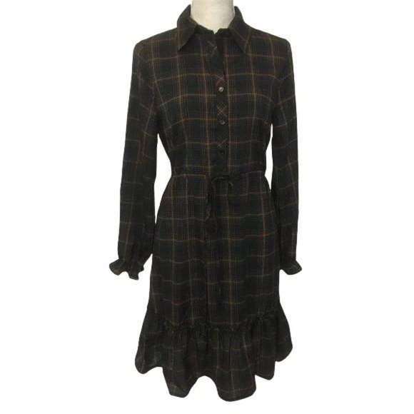 NWT Promesa Women's Vintage Inspired Dark Navy With Copper Striping Dress - Picture 1 of 9